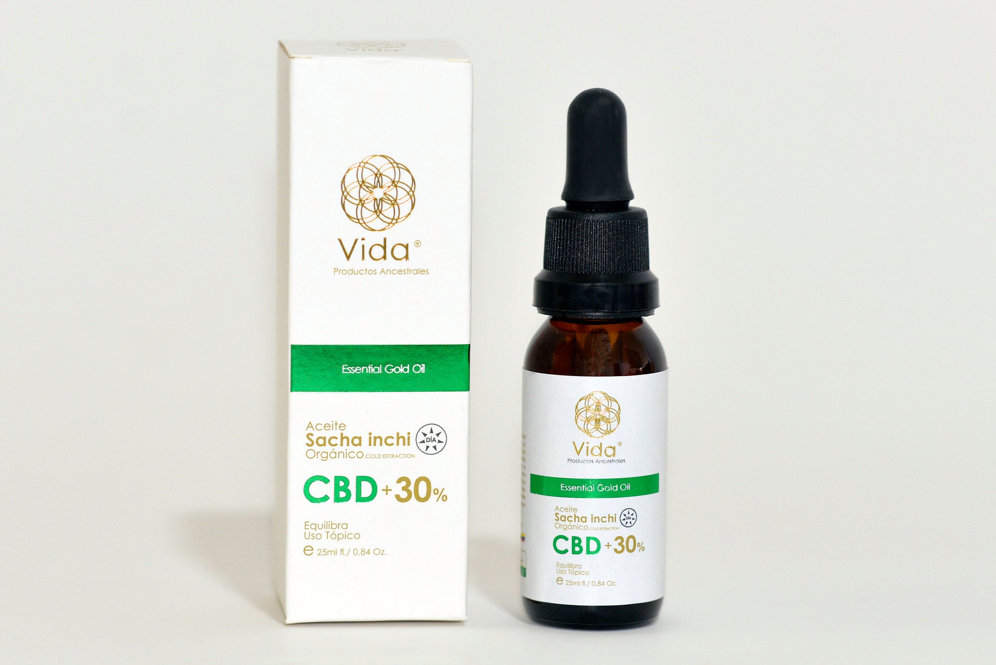 Vida Day Oil 30% with CBD and Organic Sacha Inchi in Amber Glass Bottle – Vida Ancestral Products