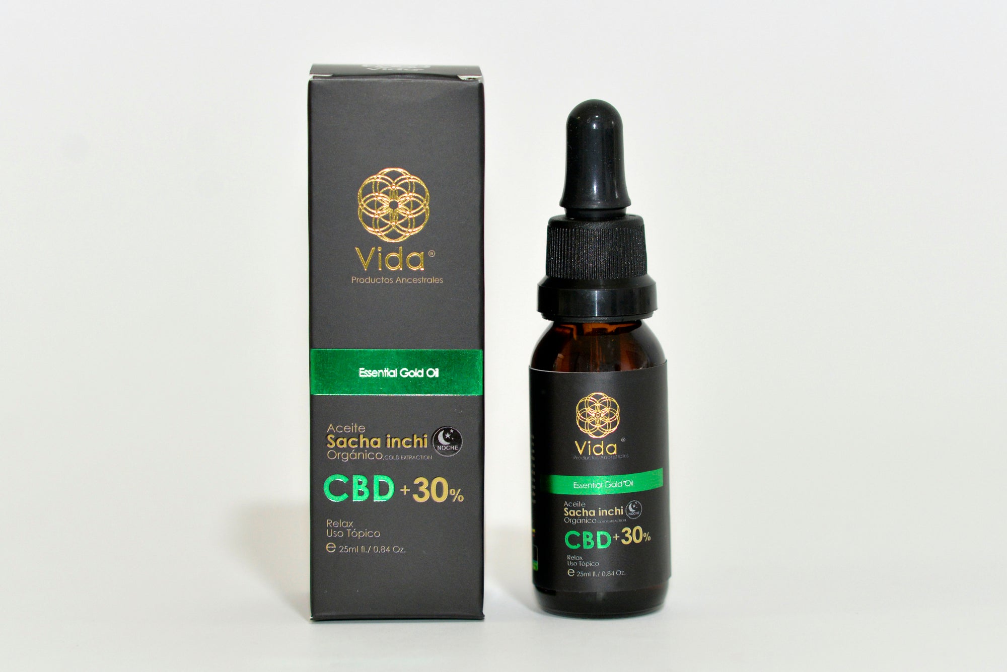 Vida Night Oil 30% with CBD and Organic Sacha Inchi in Amber Glass Bottle – Vida Productos Ancestrales